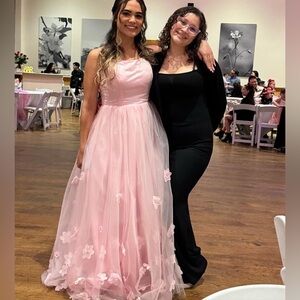 Elegant Pink Floral Women’s Dress